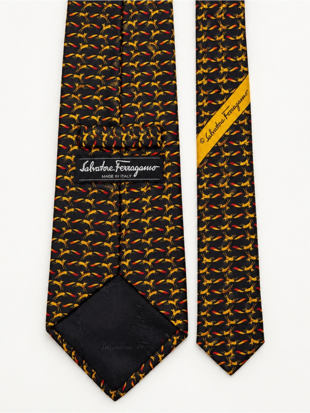 Salvatore Ferragamo FOX Patterned Silk Tie unique print
